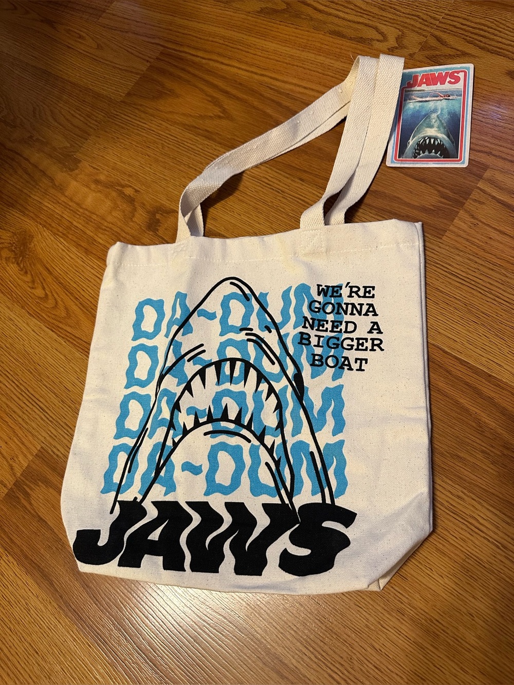 Universal Studios Jaws 50th Anniversary Graphic Canvas Tote Bag.